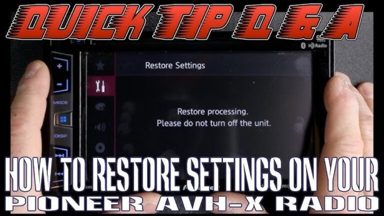 Pioneer Radio Wont Let Me Restore Settings