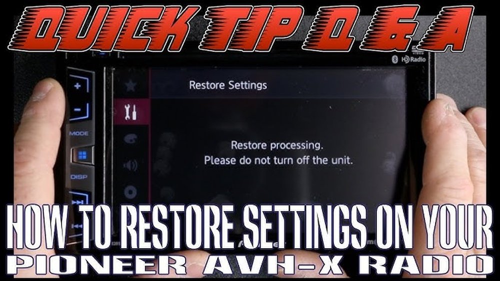 Pioneer Radio Wont Let Me Restore Settings