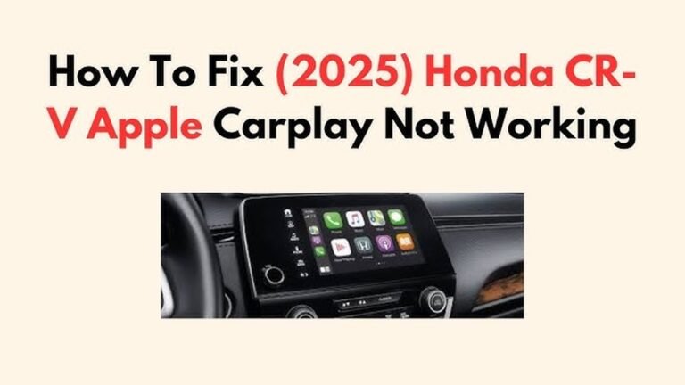 Troubleshooting 2026 Honda Cr V Apple Carplay Issues